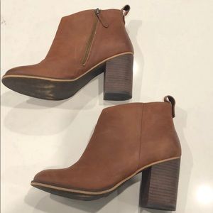 BP cognac ankle booties-real leather